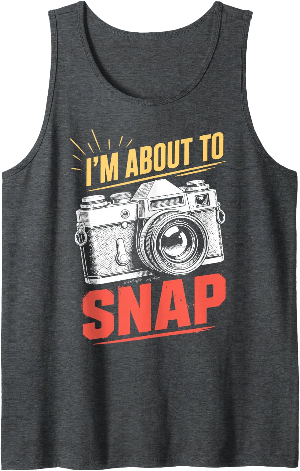 Retro Photography Humor Camera Photographer Sleeveless Tank Top - Dark Heather Grey