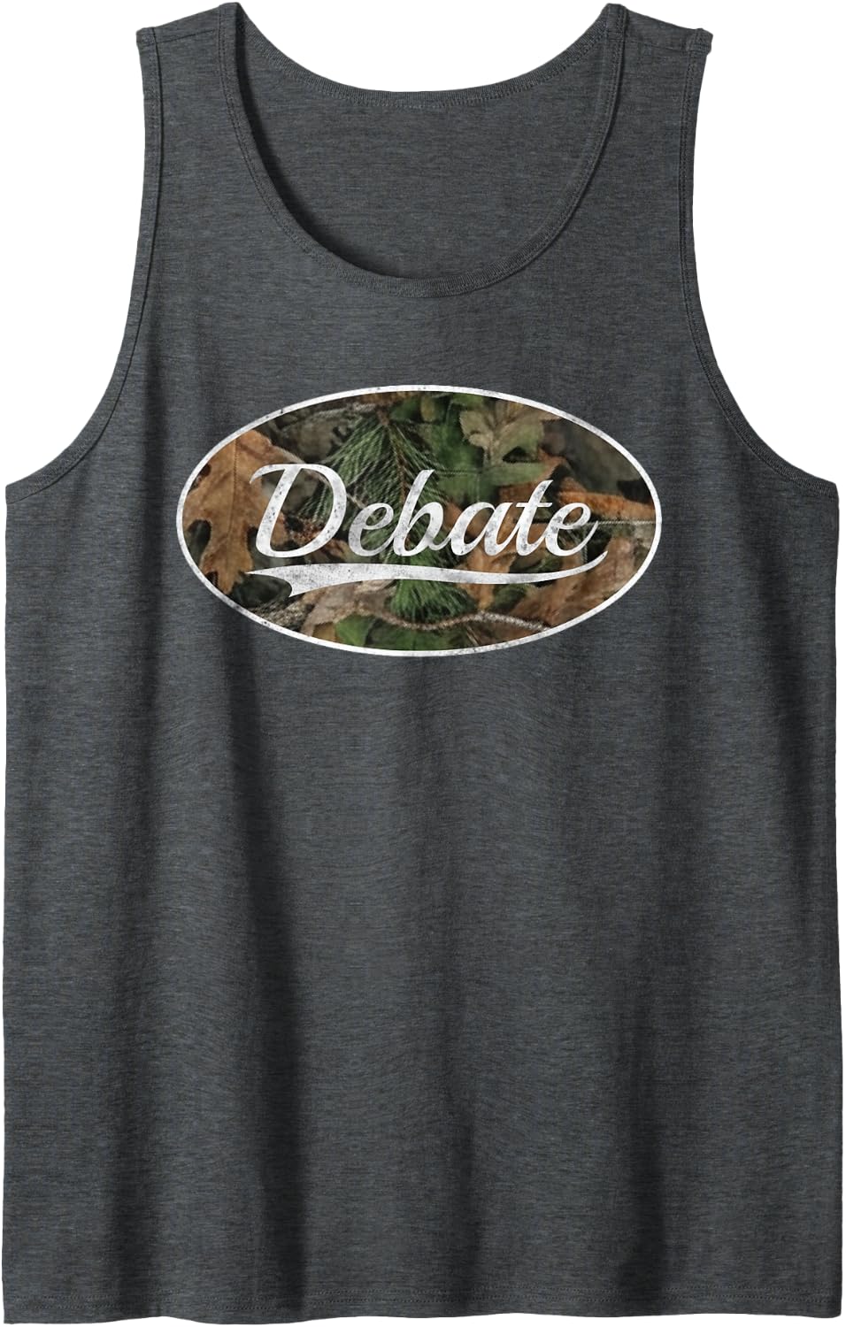Debate Camo Vintage Throwback Aesthetic Tank Top - Dark Heather Grey