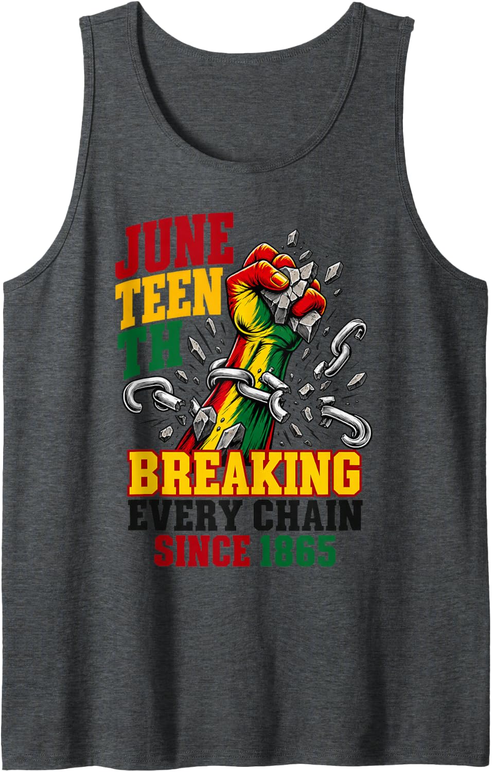 Pan-African Freedom Sleeveless Tank Top - Dark Heather Grey