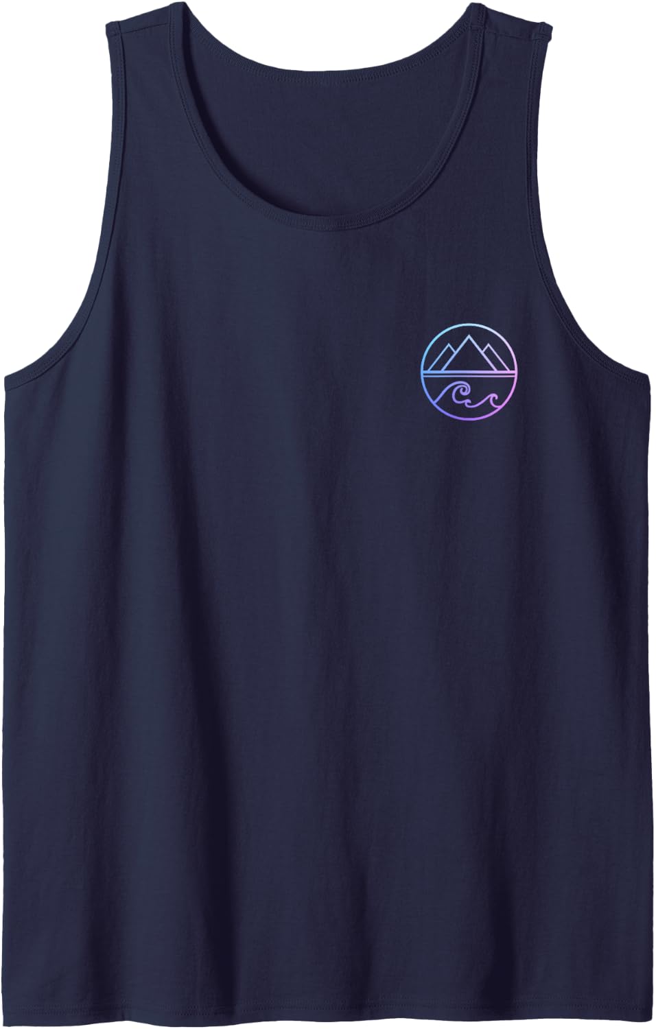 Mountains Waves Nature Outdoor Surf Hiking Surfer Tank Top - Navy Blue