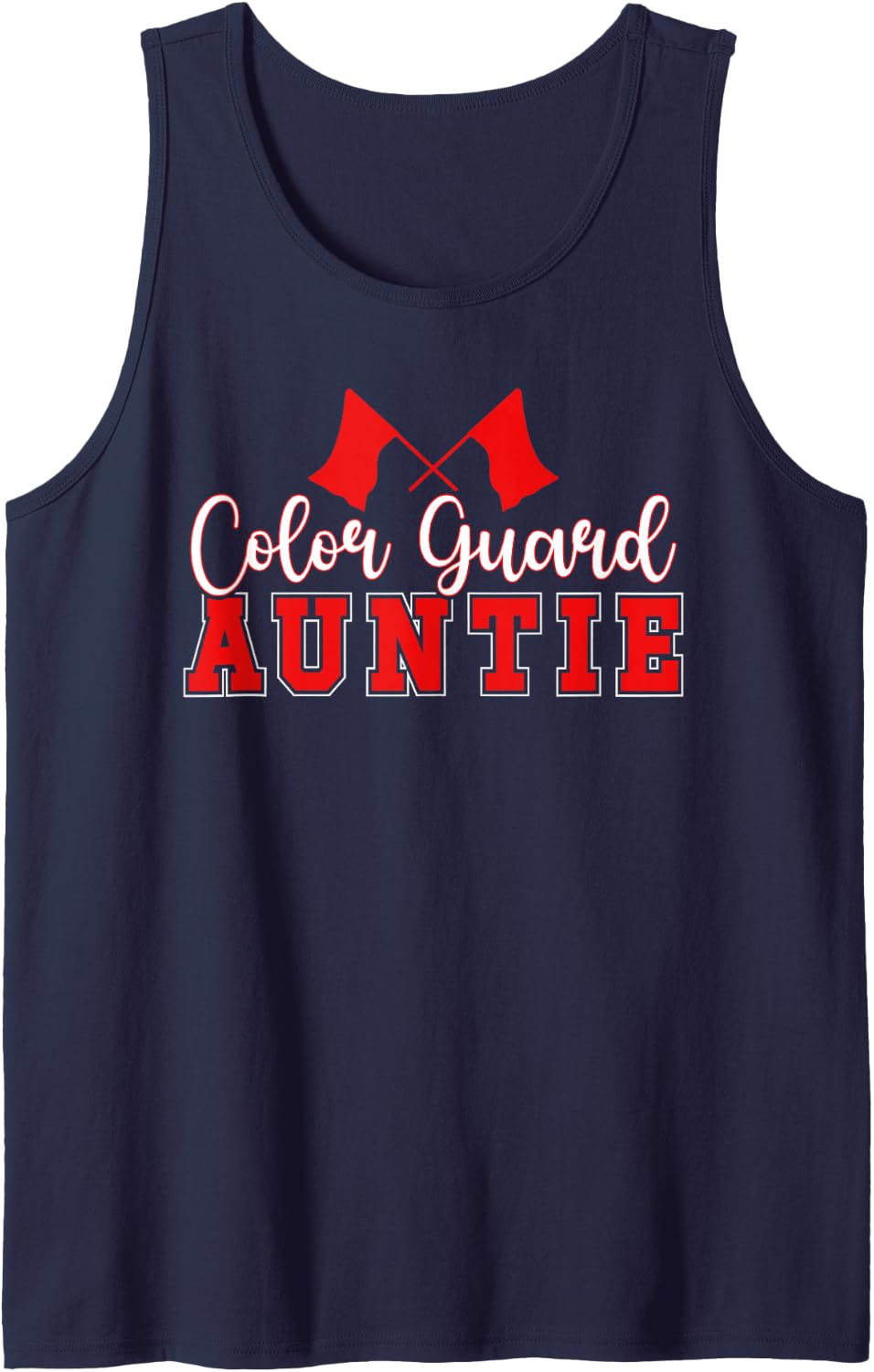 Color Guard Aunt of A Color Guard Member Color Guard Auntie Sleeveless Tank Top - Navy Blue