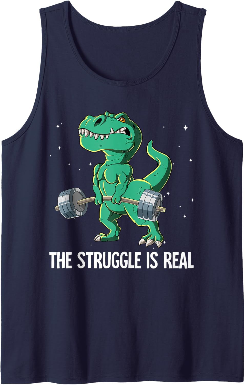 T-rex Gym Weight Training The Struggle Is Real Tank Top - Navy Blue