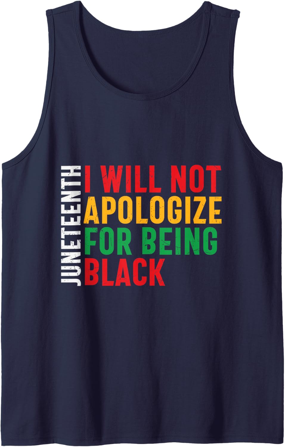 I Will not Apologize for Being Black Pride Month Juneteenth Sleeveless Tank Top - Navy Blue