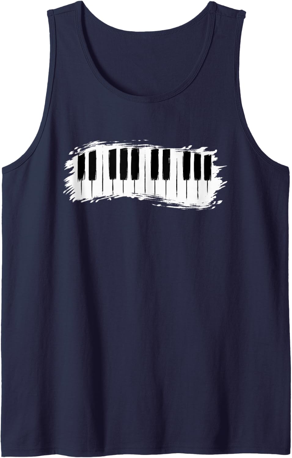 Piano Keyboard Music Musician Player Teacher Music School Sleeveless Tank Top - Navy Blue
