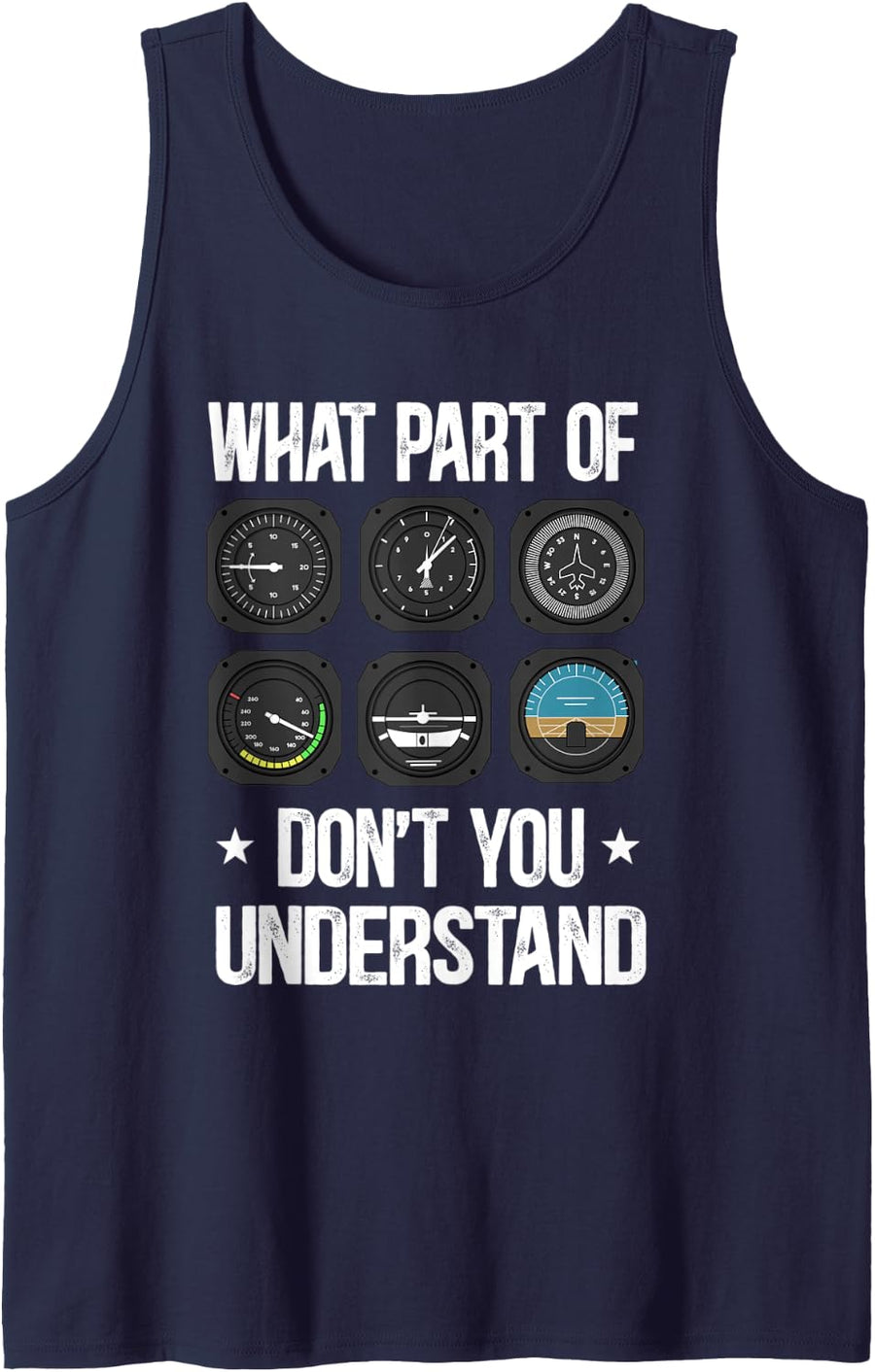 Funny Pilot Design For Men Women Airplane Airline Pilot Tank Top - Navy Blue