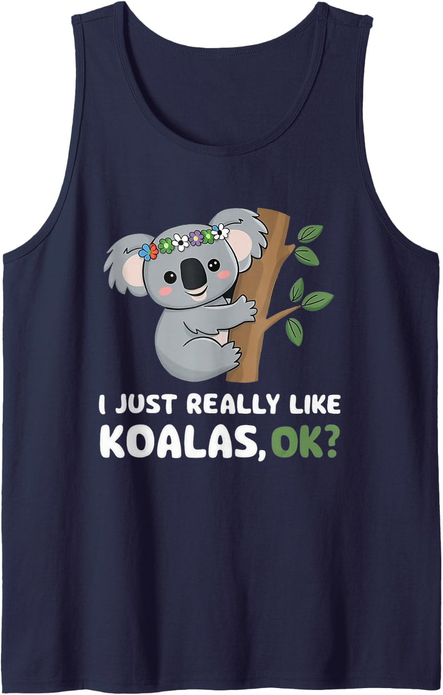 I Just Really. Like Koalas Ok Funny Koala Bear Christmas Sleeveless Tank Top - Navy Blue