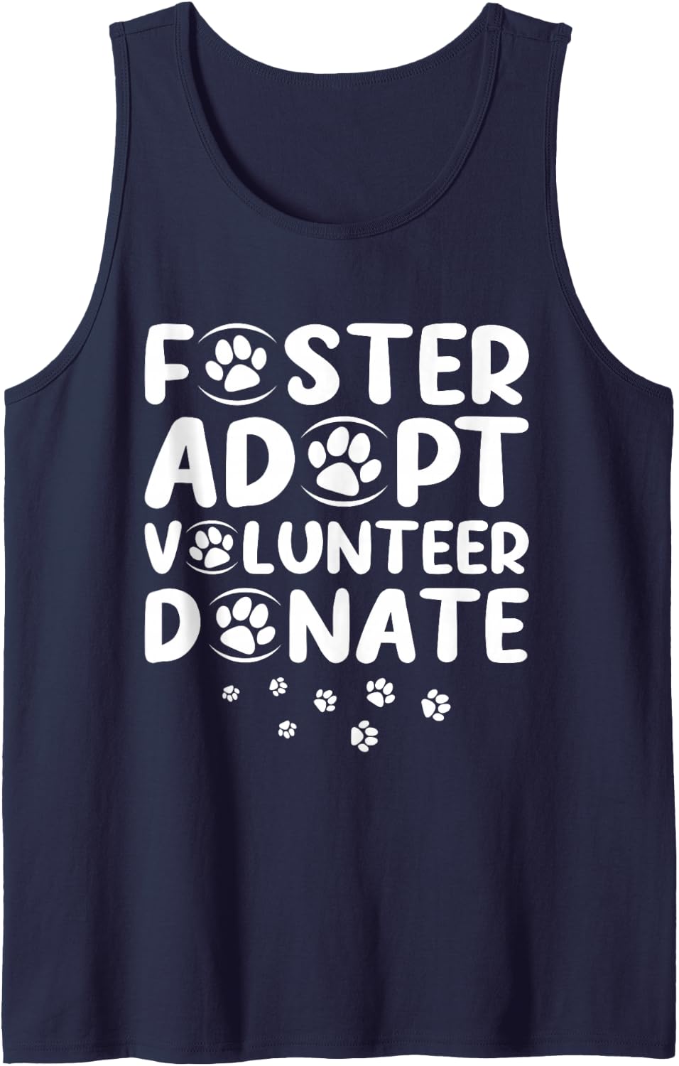 Foster Adopt Volunteer Donate Rescue Animal Shelter Adoption Sleeveless Tank Top - Navy Blue
