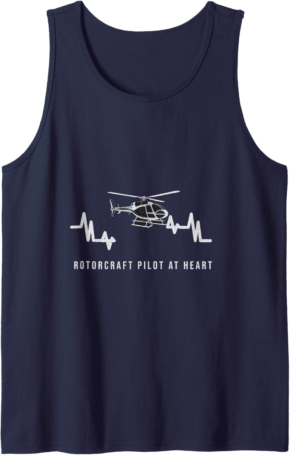 Helicopter Pilot - Rotorcraft Pilot At Heart - Rotorcraft Sleeveless Tank Top - Navy Blue