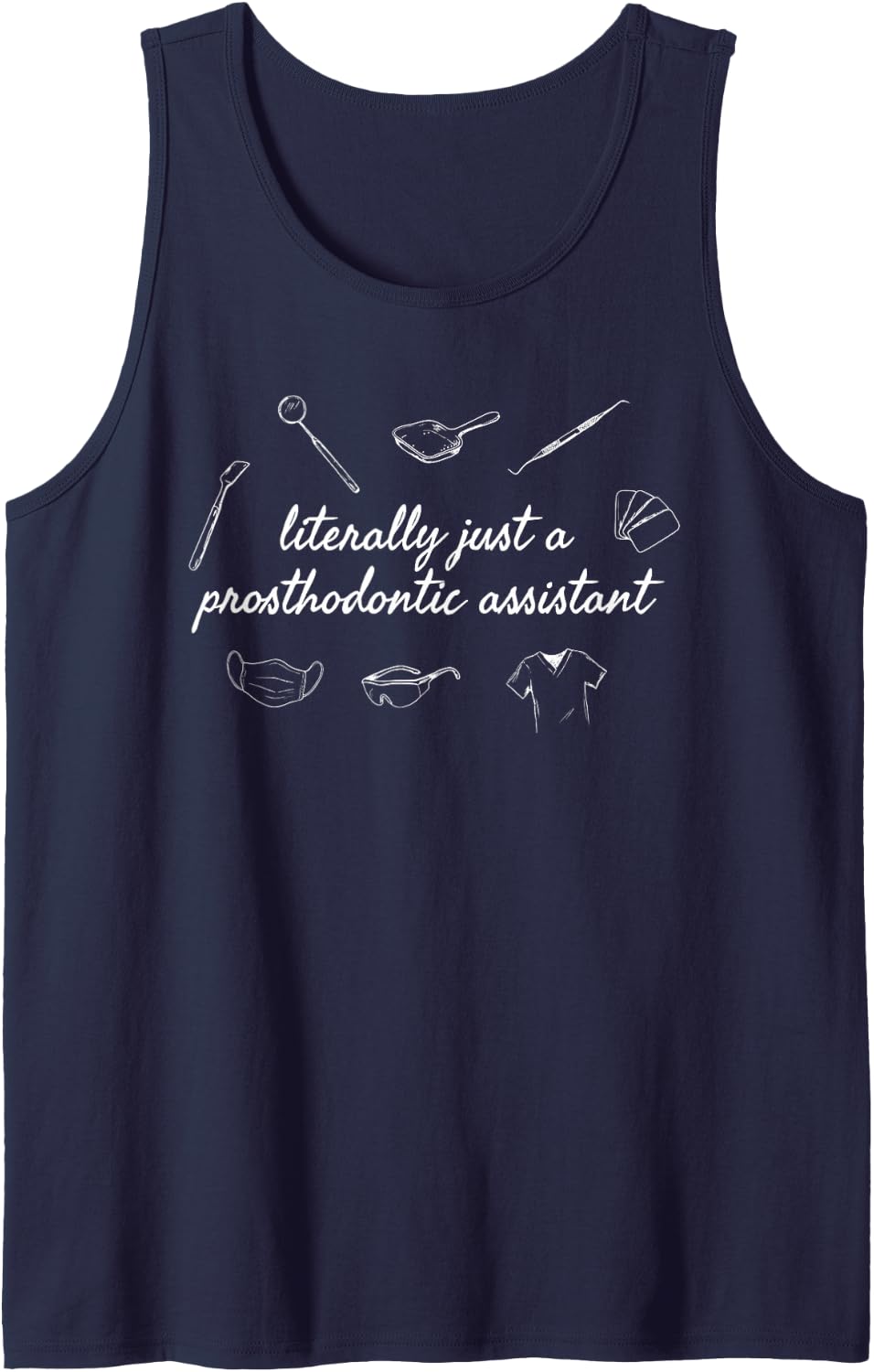 Prosthodontic Assistant Prosthetic Dental Auxiliary Sleeveless Tank Top - Navy Blue