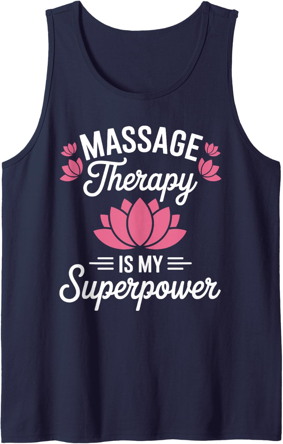 Cute Massage Therapist Art for Men Women Massage Therapist Sleeveless Tank Top - Navy Blue
