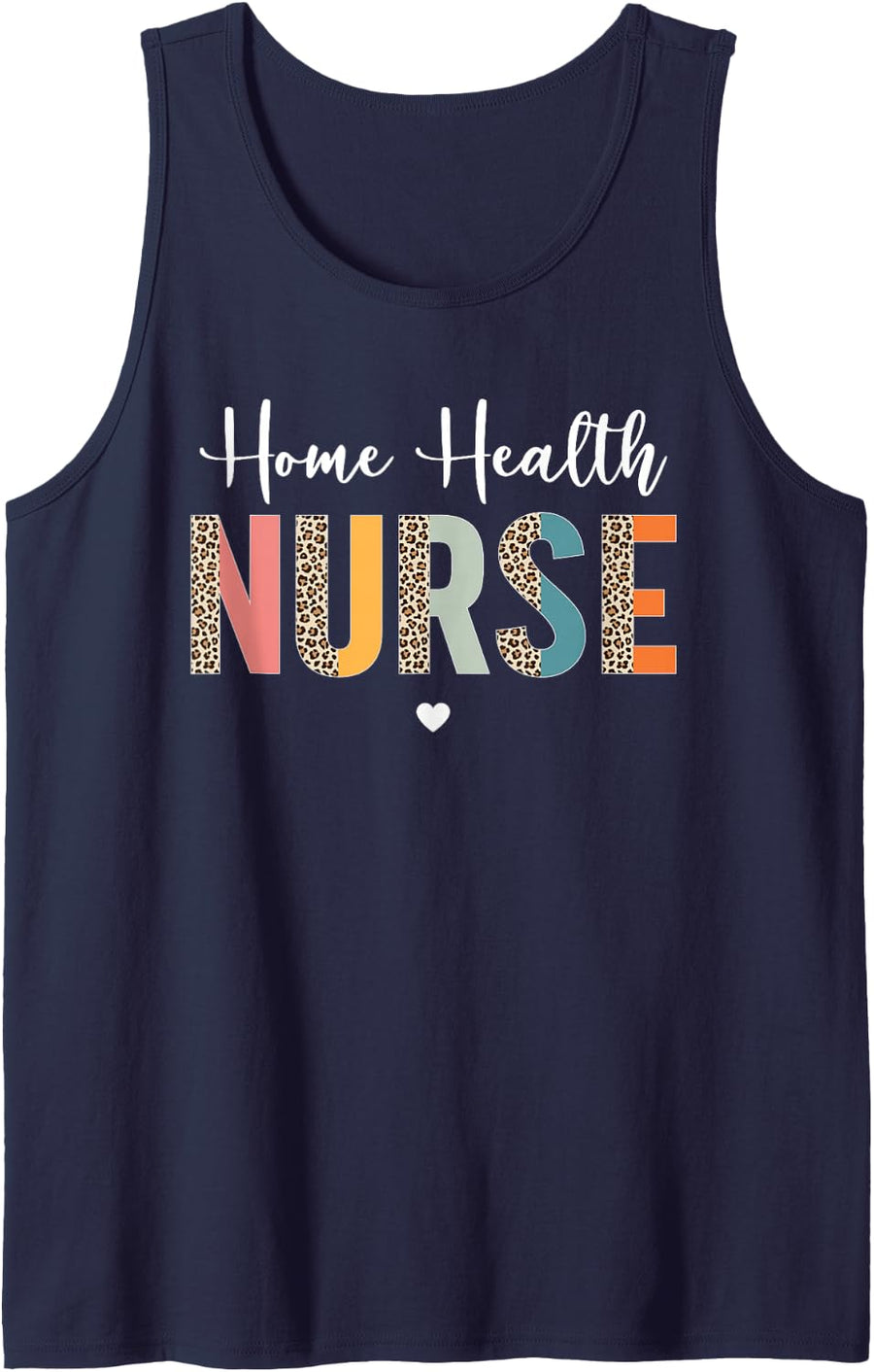 Retro Leopard Home Health Nurse Nursing for Women Men Sleeveless Tank Top - Navy Blue