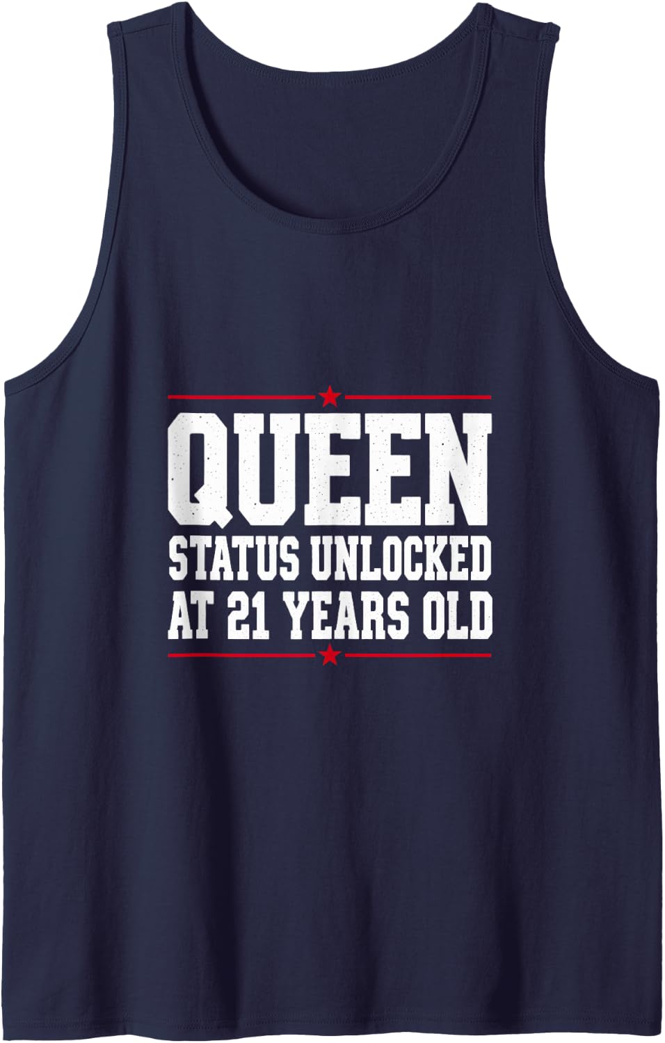 Queen Status Unlocked At 21 Years Old Birthday Sleeveless Tank Top - Navy Blue