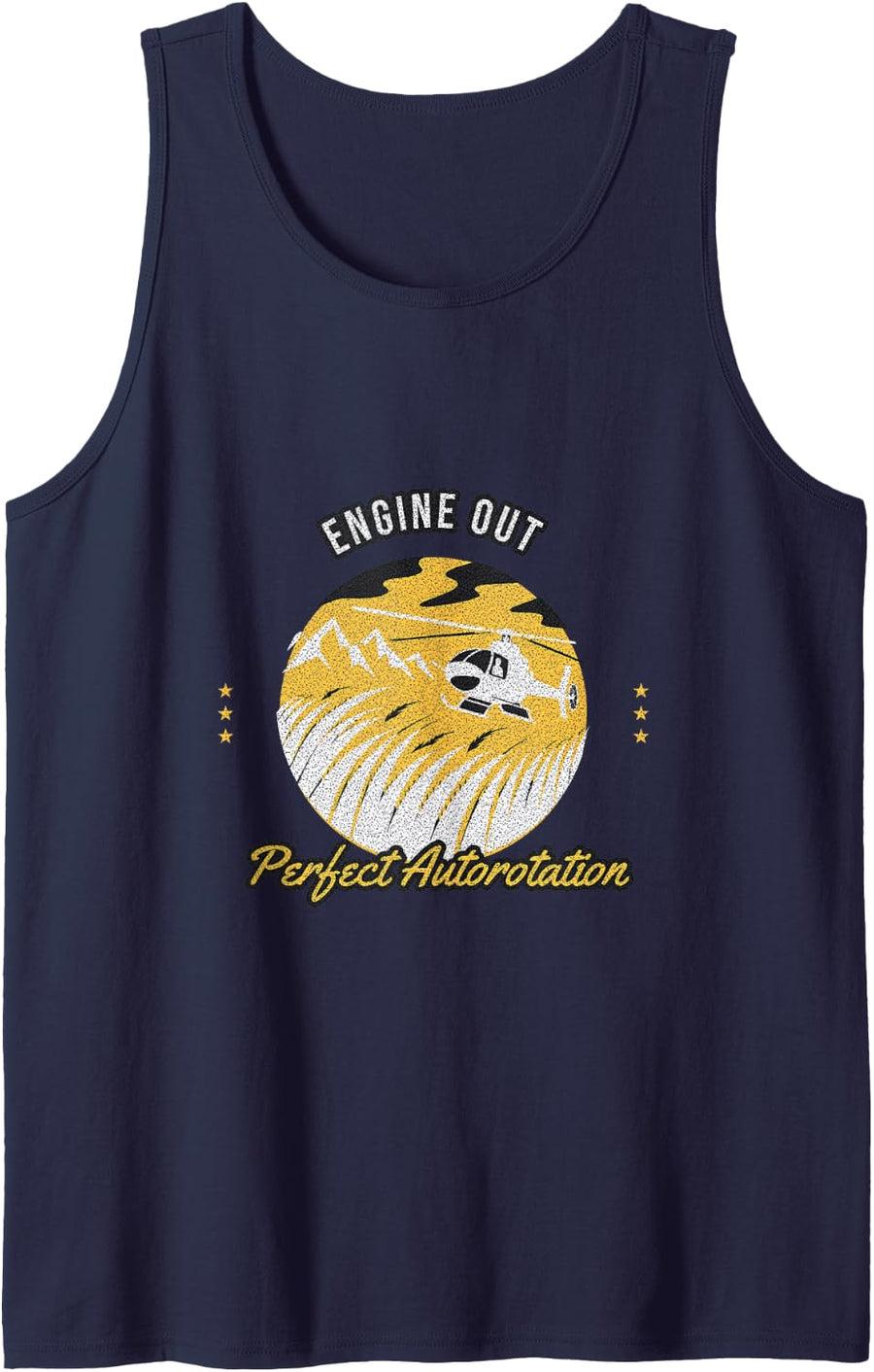 Helicopter Pilot - Engine Out Perfect Autorotation Sleeveless Tank Top - Navy Blue