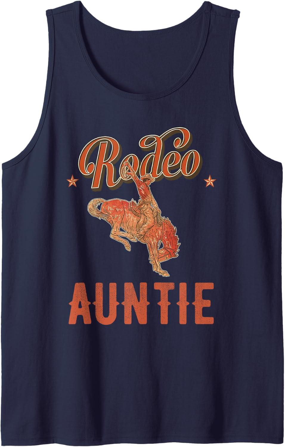Rodeo Auntie Western Cowboy Birthday Family Matching Sleeveless Tank Top - Navy Blue