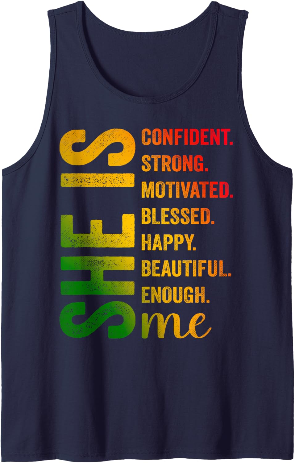 She Is Confident Strong Motivated Juneteenth Afro Women Tank Top - Navy Blue