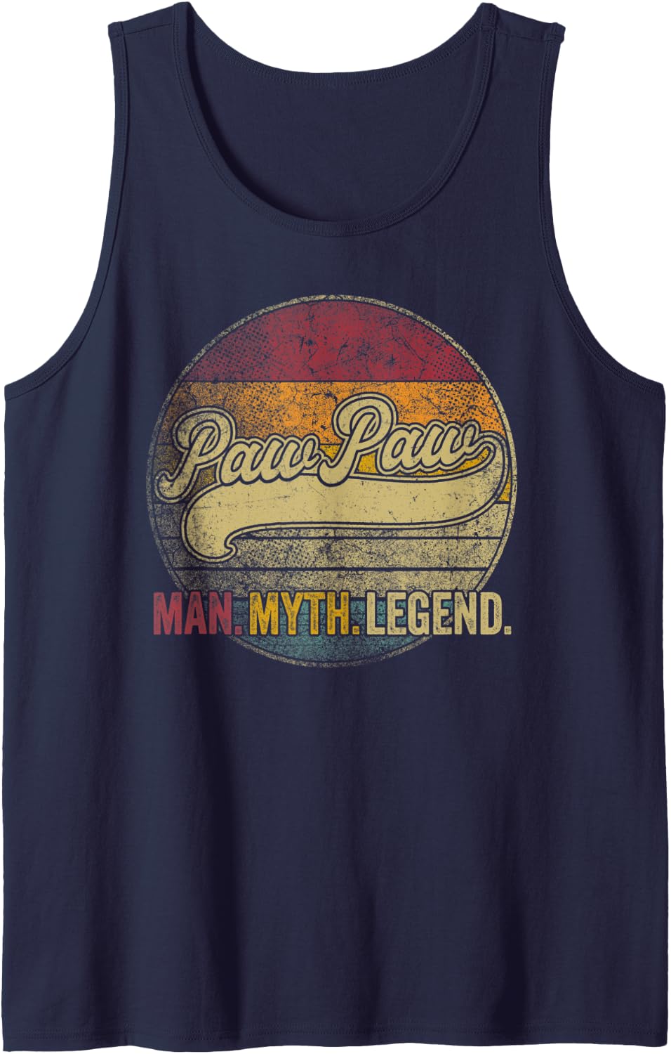 Paw Paw The Man Myth Legend Christmas Gift Grandpa PawPaw Tank Top - Navy Blue