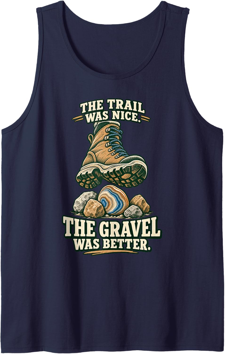 Rockhounding for Mineral and Stone Collecting Sleeveless Tank Top - Navy Blue