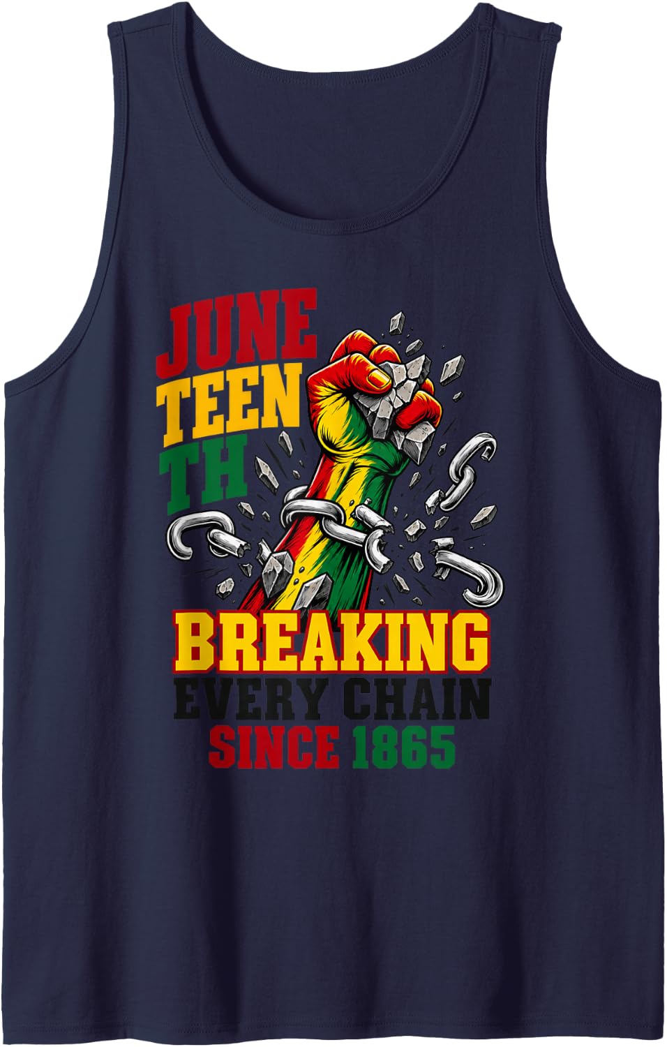 Pan-African Freedom Sleeveless Tank Top - Navy Blue