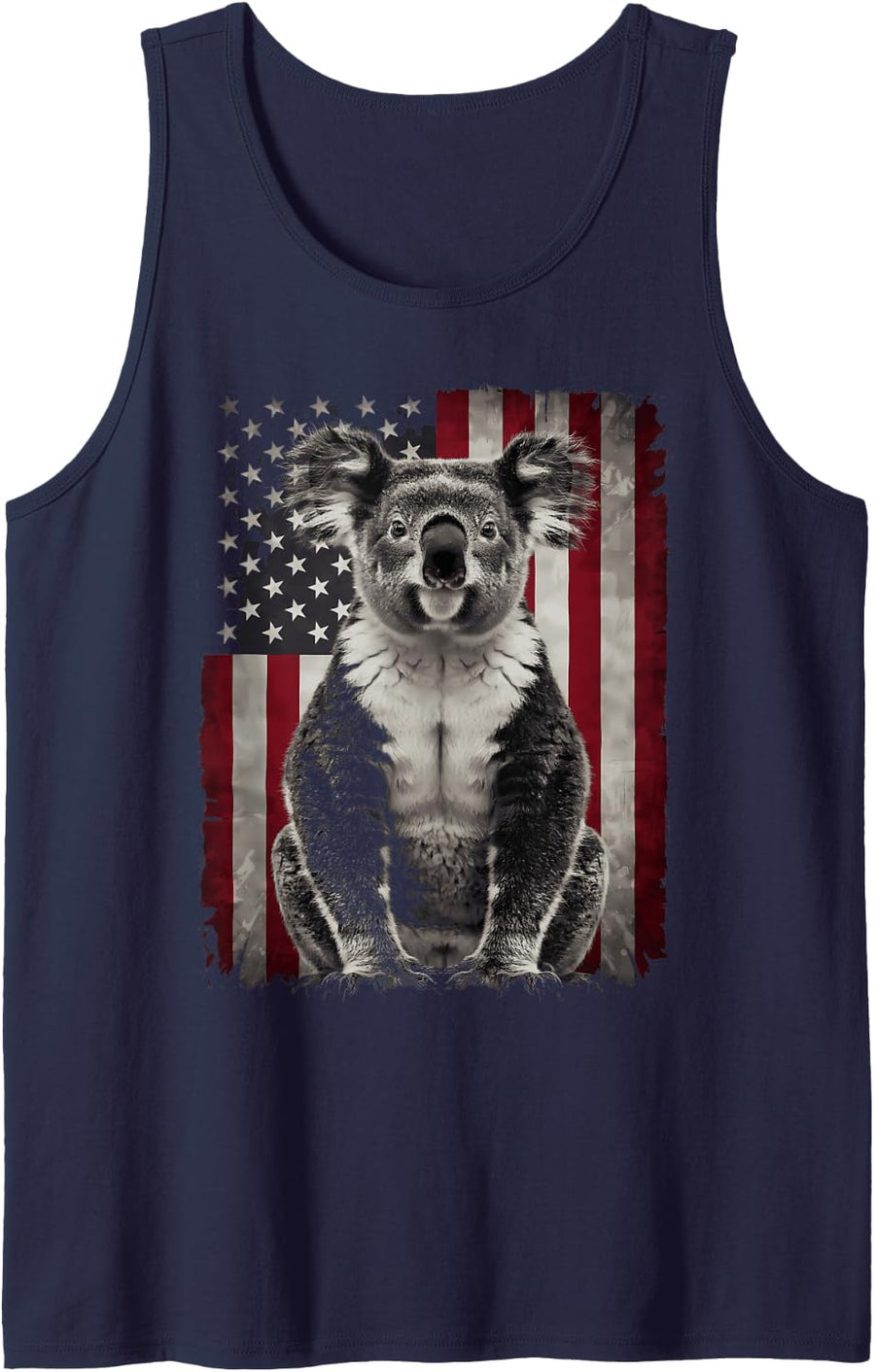 Koala Lover American Flag 4th of July Cute Koala Bear Animal Tank Top - Navy Blue