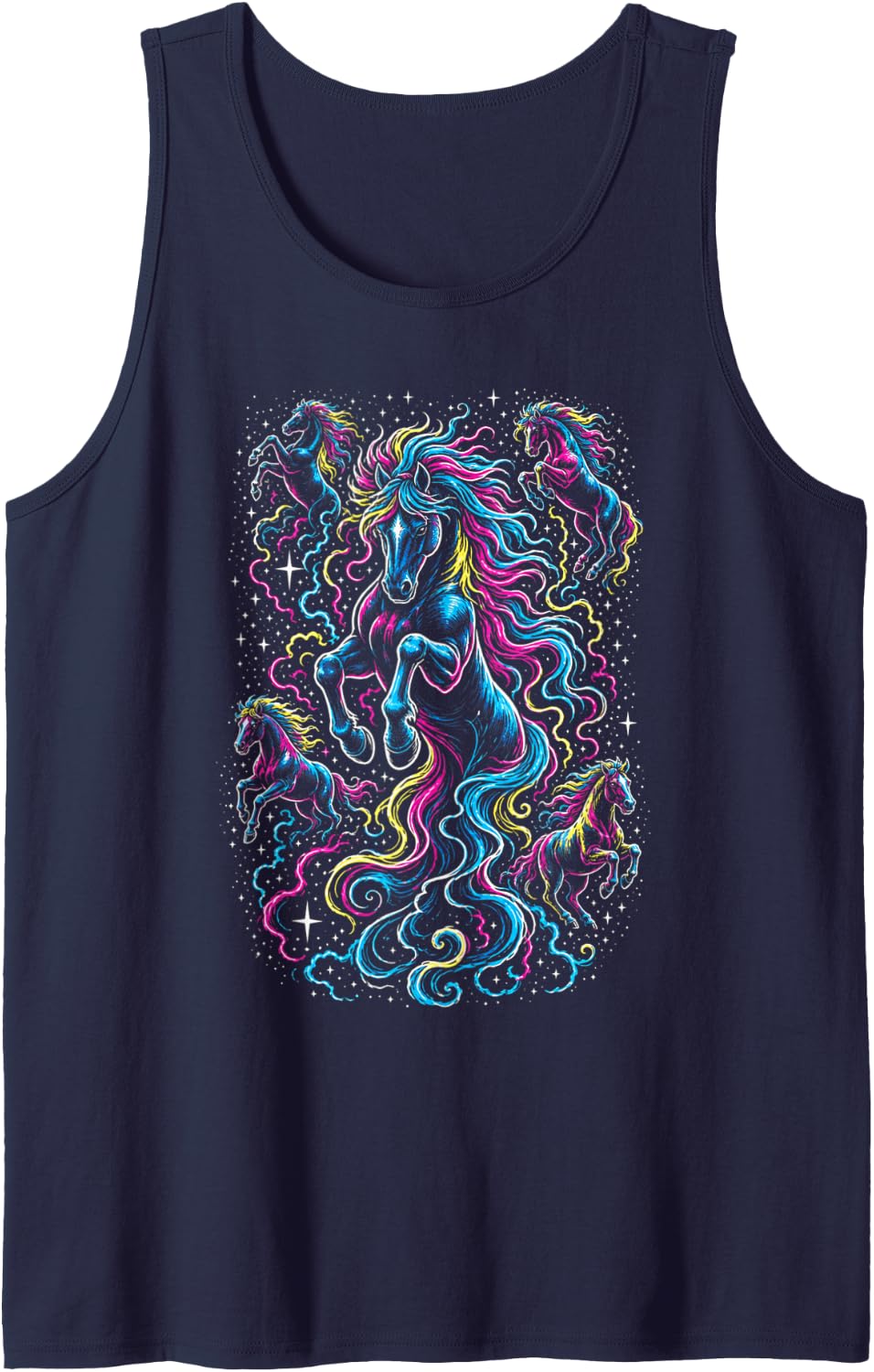 Horse Art for Fantasy and Equestrian Fans Tank Top - Navy Blue