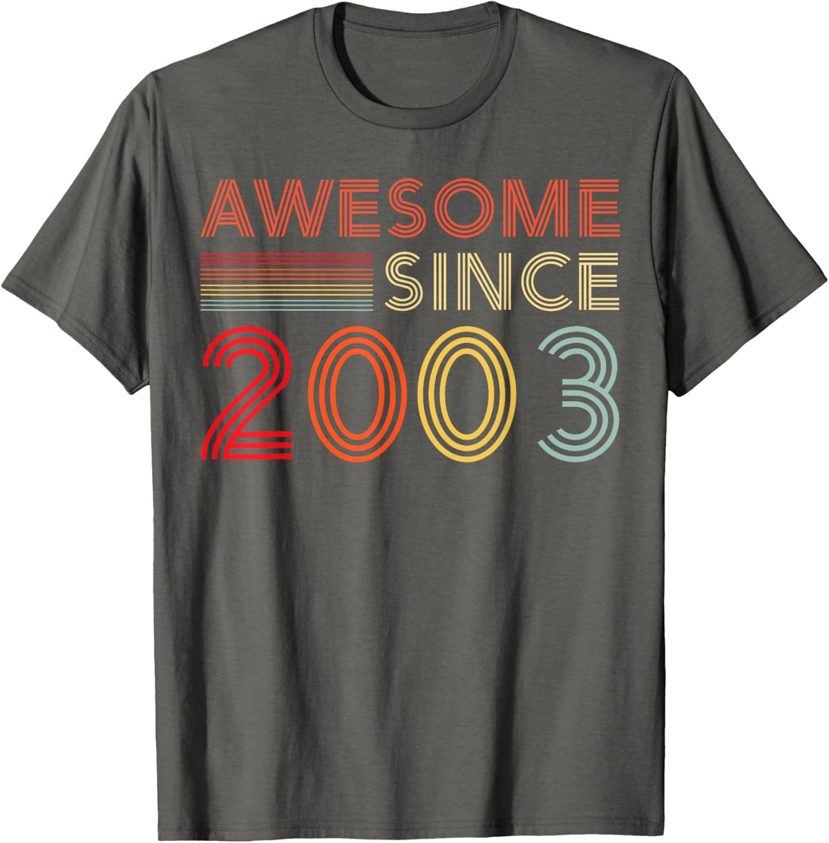 21 Birthday Decorations Men Women 2003 BDay 21th Birthday T-Shirt - Asphalt Grey