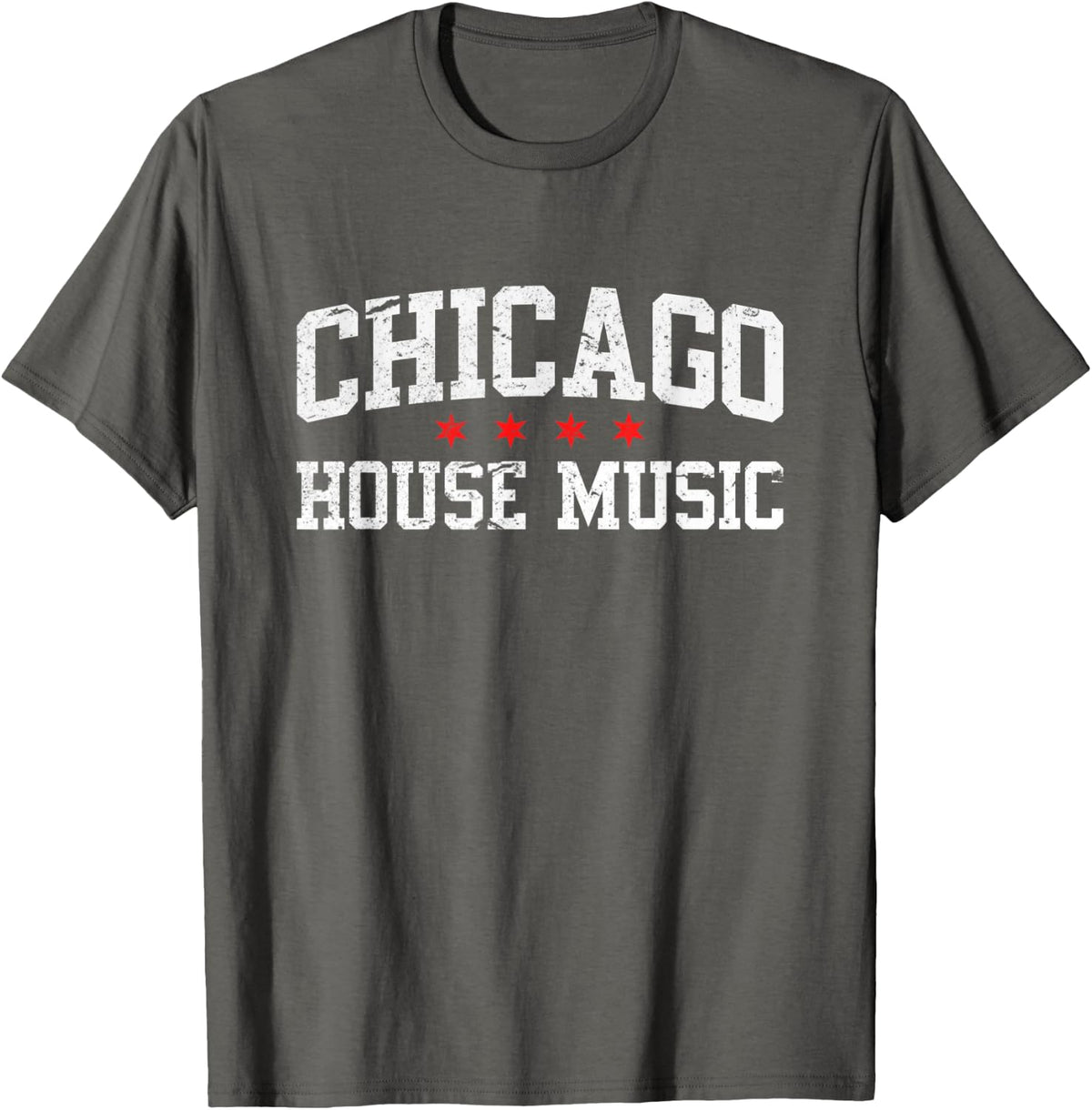 Chicago House Music - Retro EDM DJ T-Shirt - Asphalt Grey