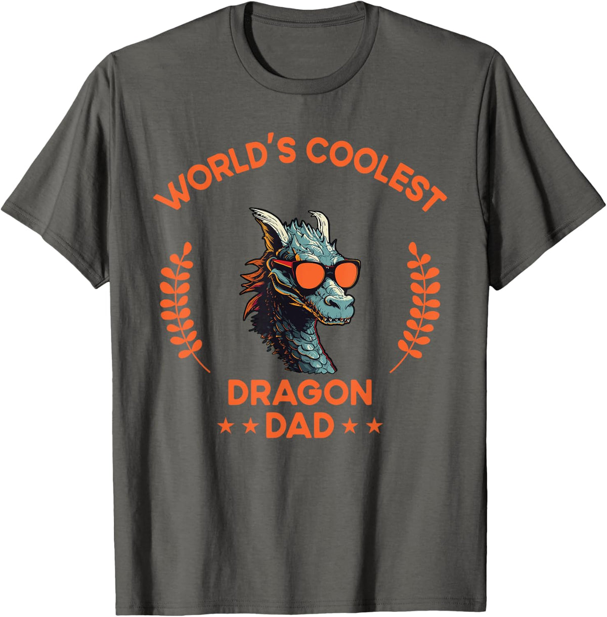 World's Coolest Dad Papa - Men Father Funny Dragon T-Shirt - Asphalt Grey