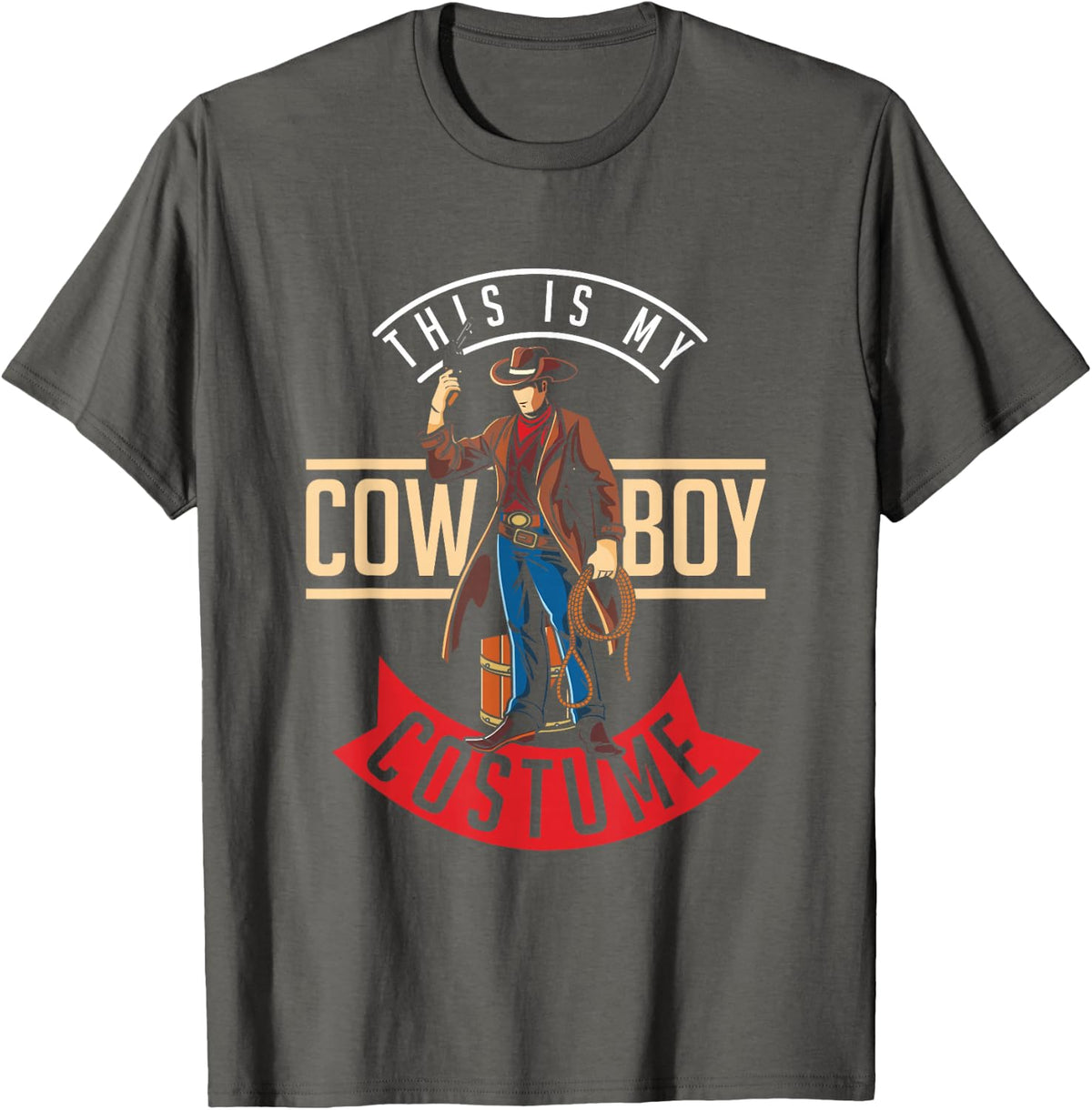 Cowboy Costume Halloween Western Gift Idea Cowboy T-Shirt - Asphalt Grey