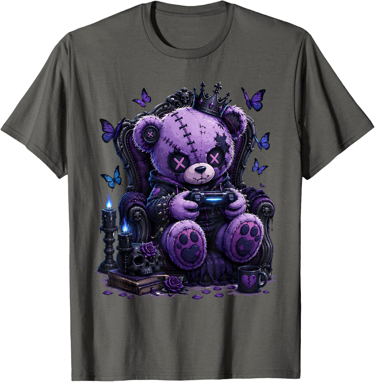 Pastel Goth Soft Goth Gaming Gamer T-Shirt - Asphalt Grey