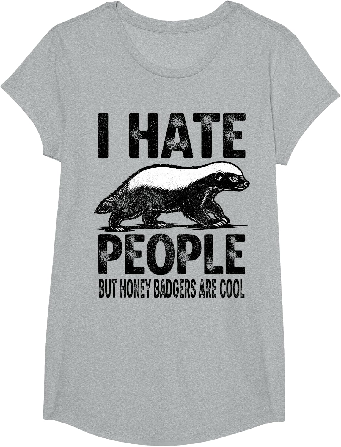 I Hate People But Honey Badgers are Cool T-Shirt - Girls Heather Grey