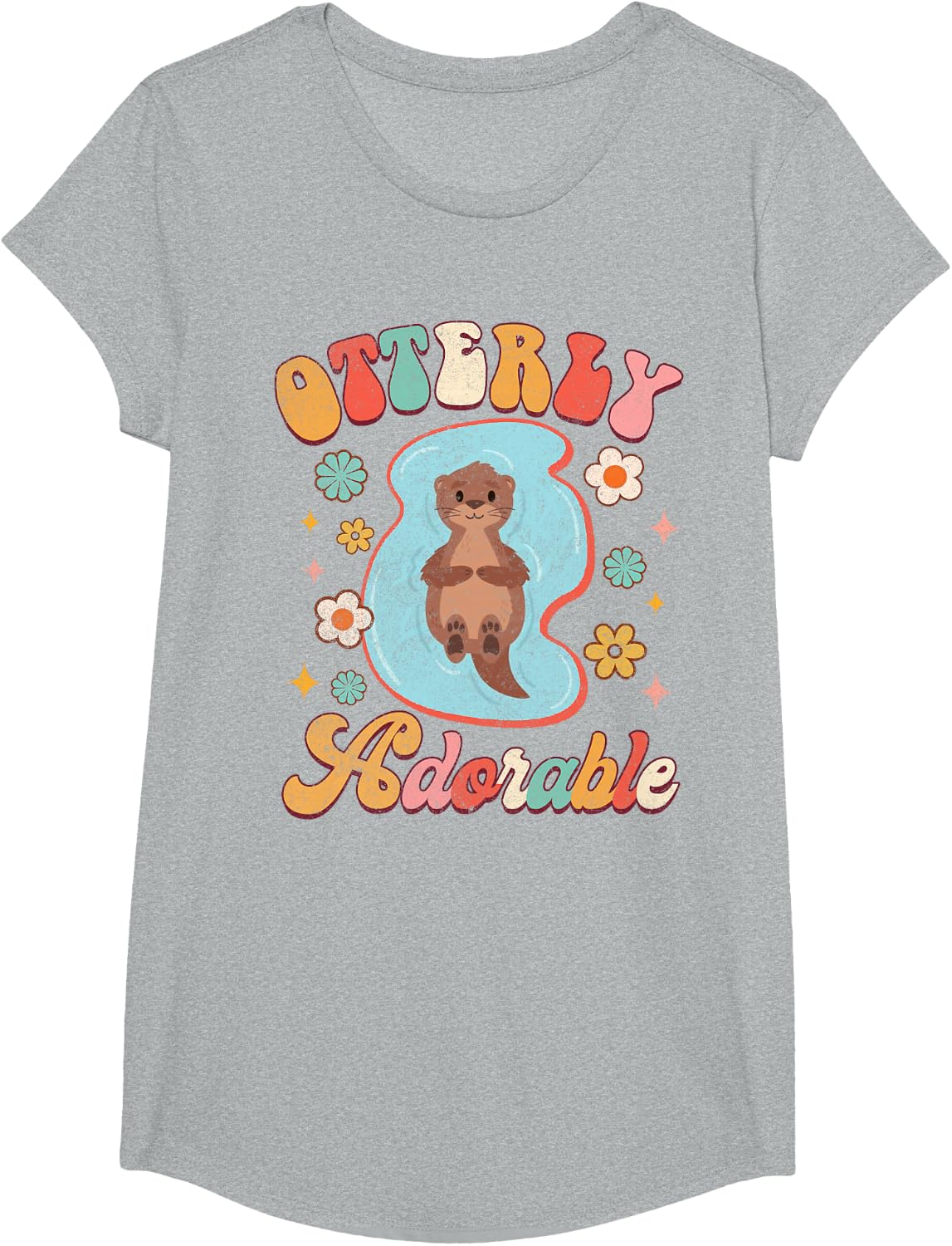 Otterly Adorable Cute Otter Lover Baby Shower Animal Lover T-Shirt - Girls Heather Grey
