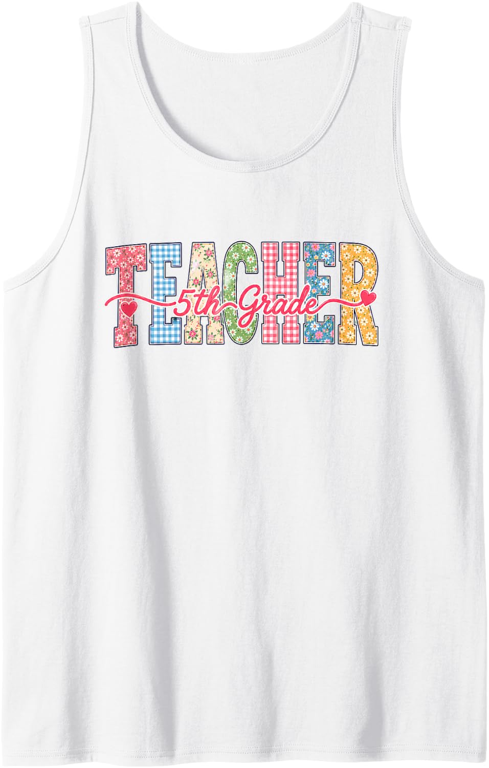 Fifth 5th Grade Teacher for Women Sleeveless Tank Top - White