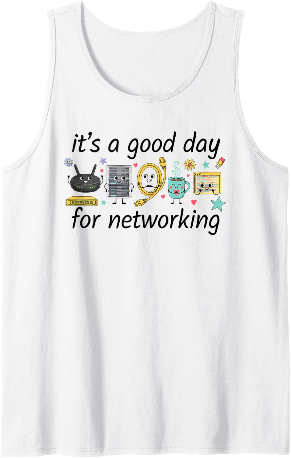 Network Administration Sysadmin Management Networking Admin Sleeveless Tank Top - White