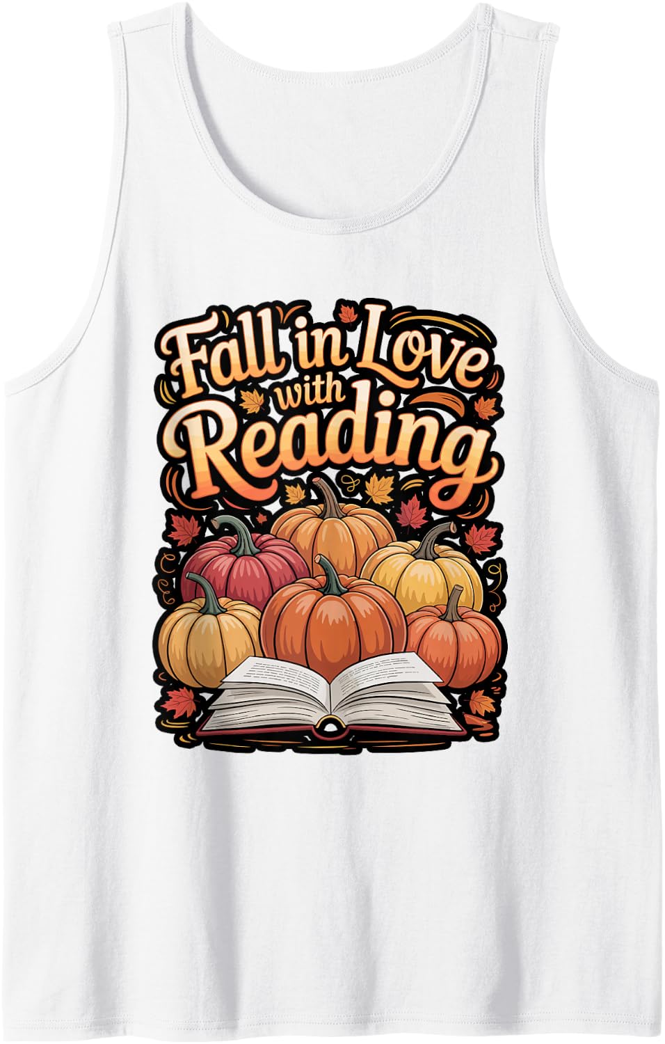Fall in Love with Reading Teacher Shirt Sleeveless Tank Top - White