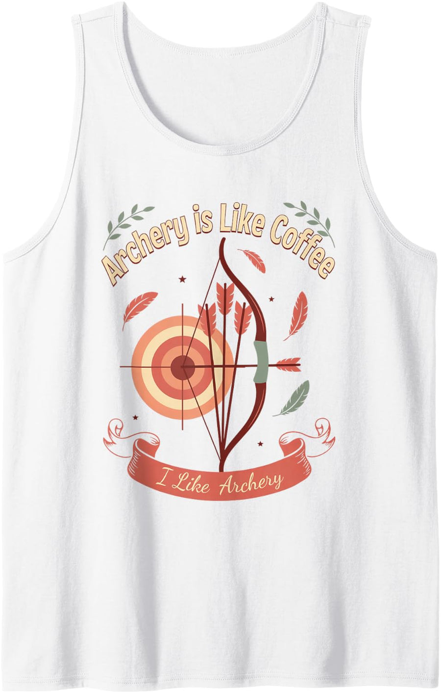 Archery Sport Bowhunting Target Field Archer Sleeveless Tank Top - White