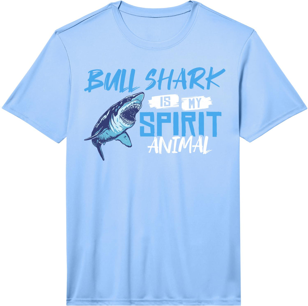 Bull Shark Teeth Animal Funny Ocean Performance T-Shirt - Light Blue