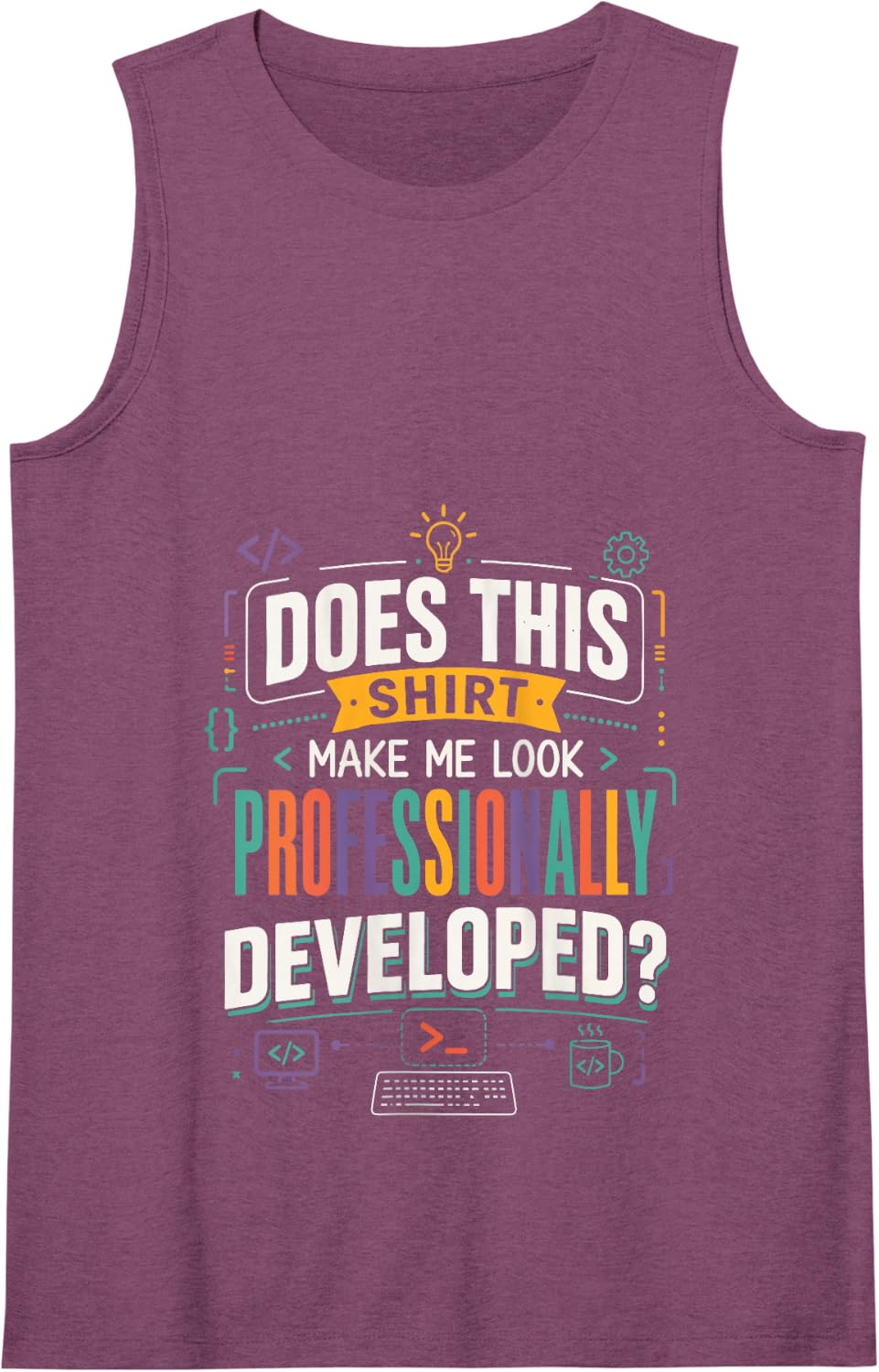Funny Professional Developer Coding Humor Tank Top - Purple