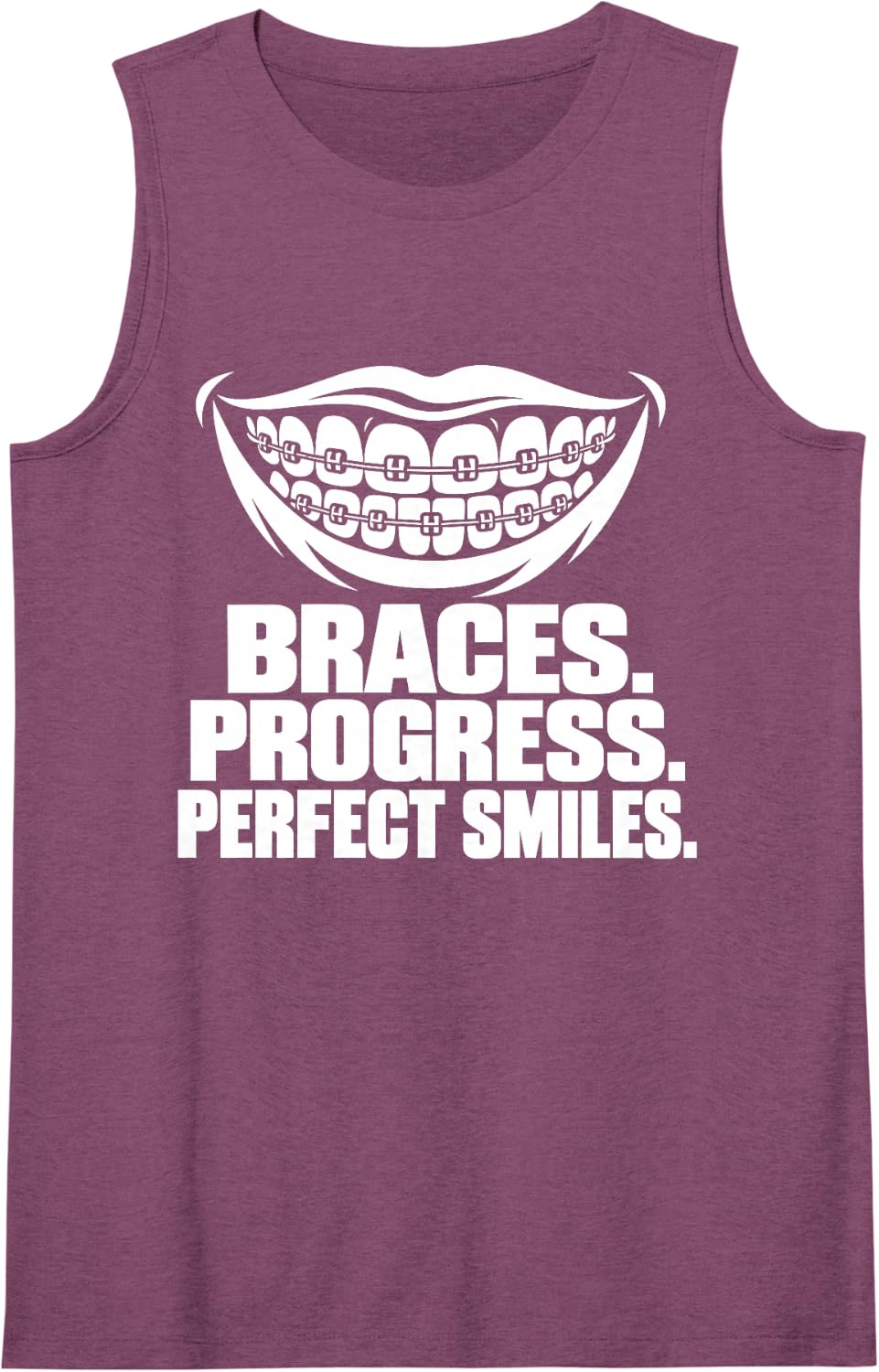 Braces Progress Perfect Smiles Orthodontist Dentist Sleeveless Tank Top - Purple