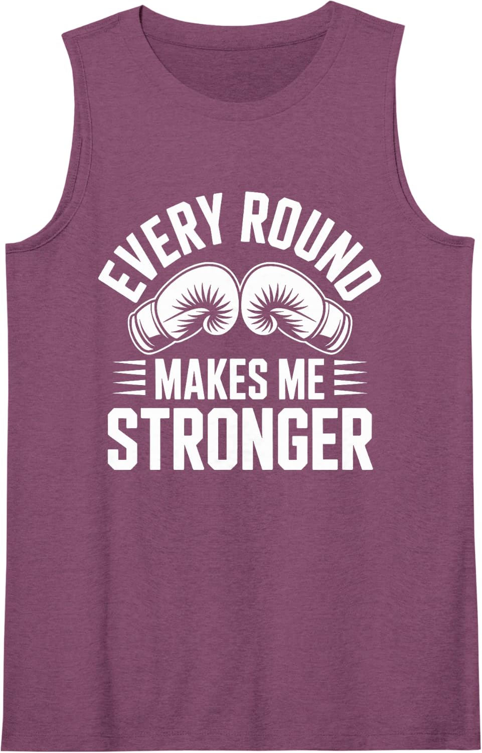 Every Round Makes Me Stronger Funny Kickboxer Kickboxing Tank Top - Purple