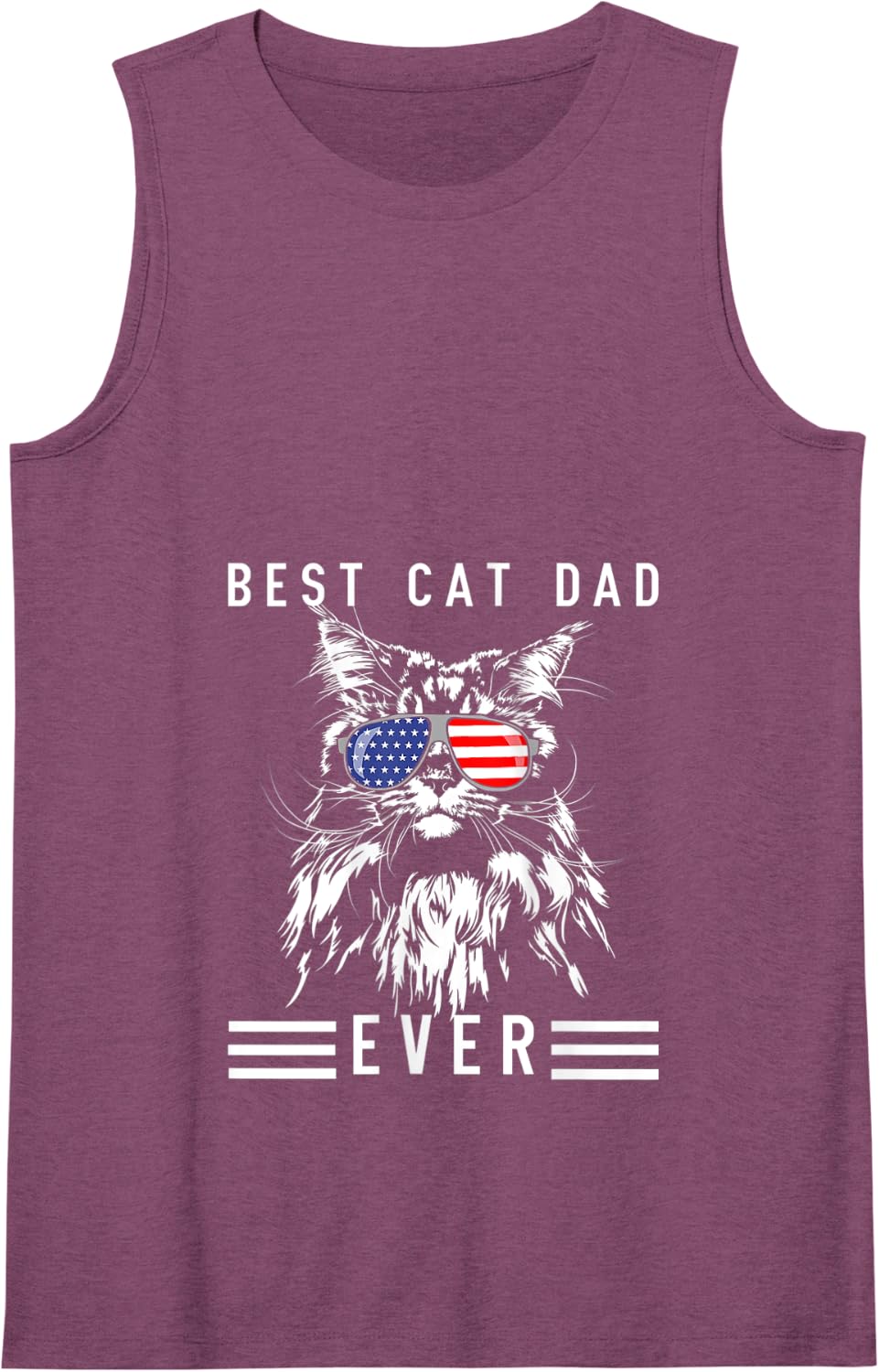 Funny Maine Coon Cat Best Cat Dad Ever Funny Cat Maine Coon Tank Top - Purple