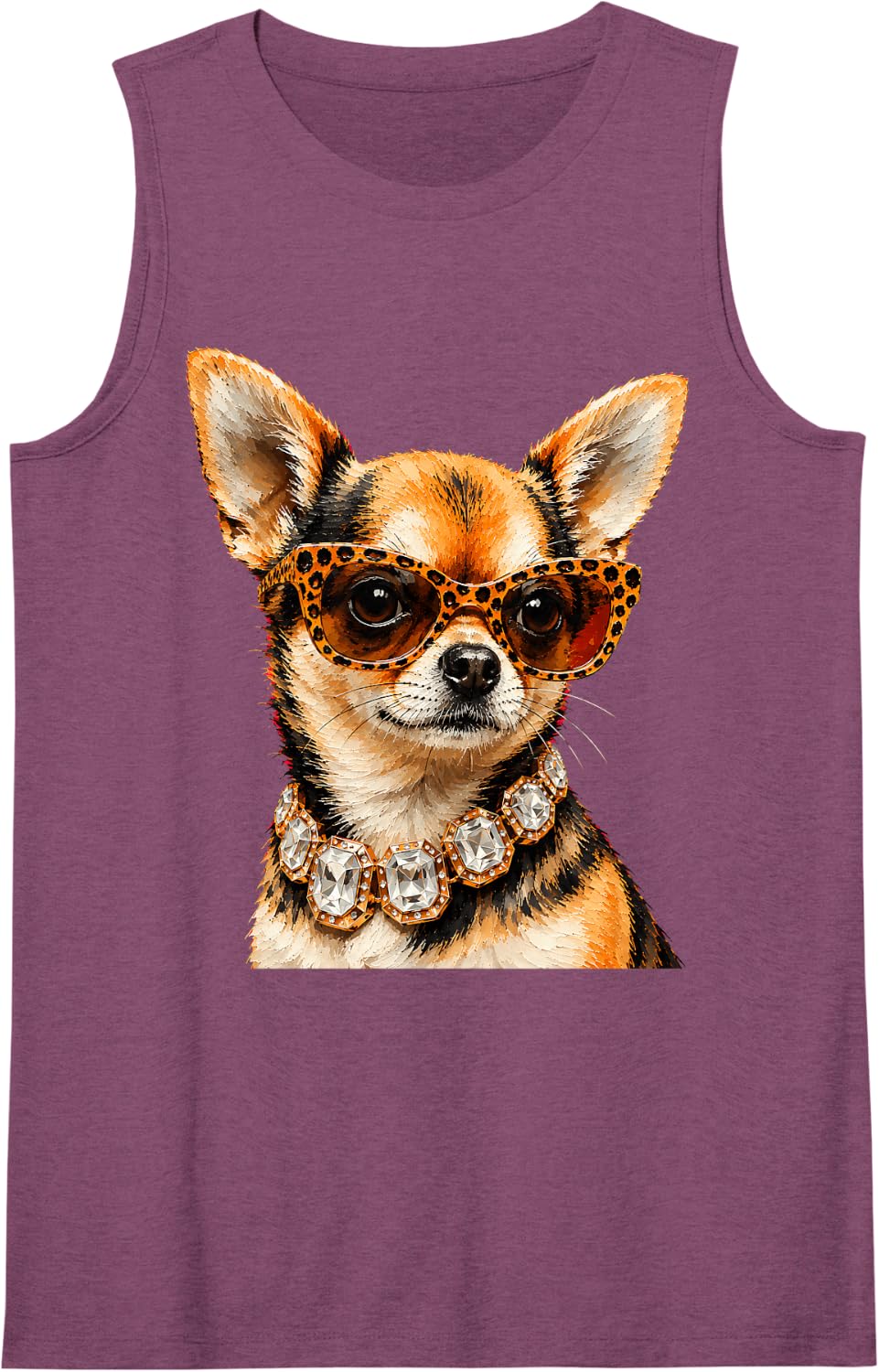 Cool Chihuahua Roar Leopard Sunglasses Funny Humor Tank Top - Purple