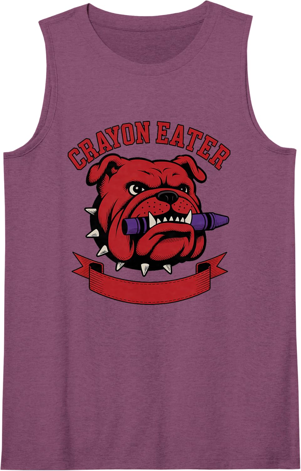 Cute Crayon Eater Military Mandatory Fun Dog My Jarhead Joke Sleeveless Tank Top - Purple