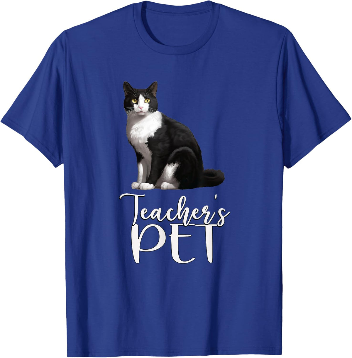 Tuxedo Cat Teacher Appreciation Pet - Students Teachers Gift T-Shirt for Men Women - Royal Blue