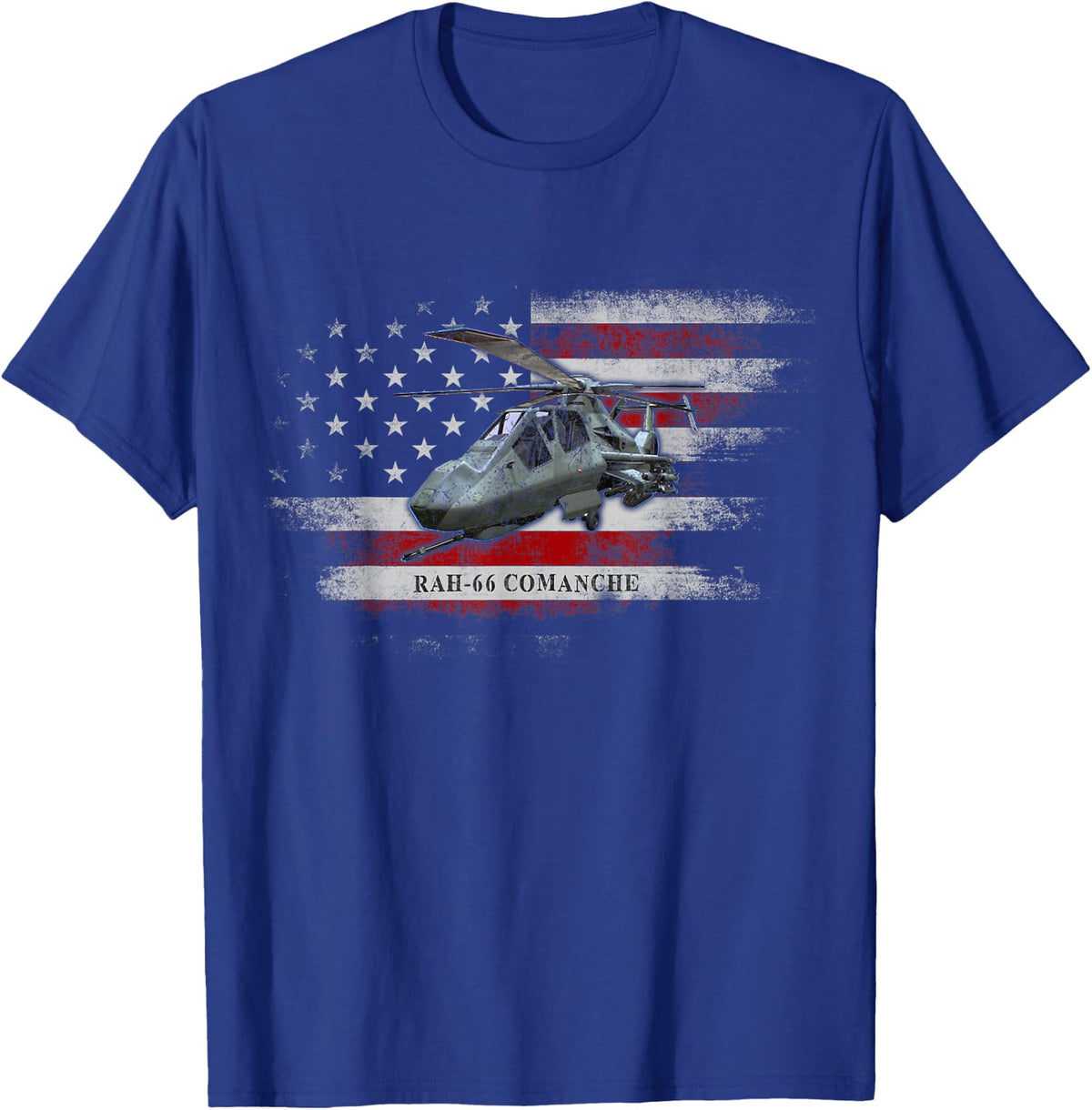 RAH-66 Comanche Helicopter USA Flag Helicopter Pilot Gifts T-Shirt - Royal Blue