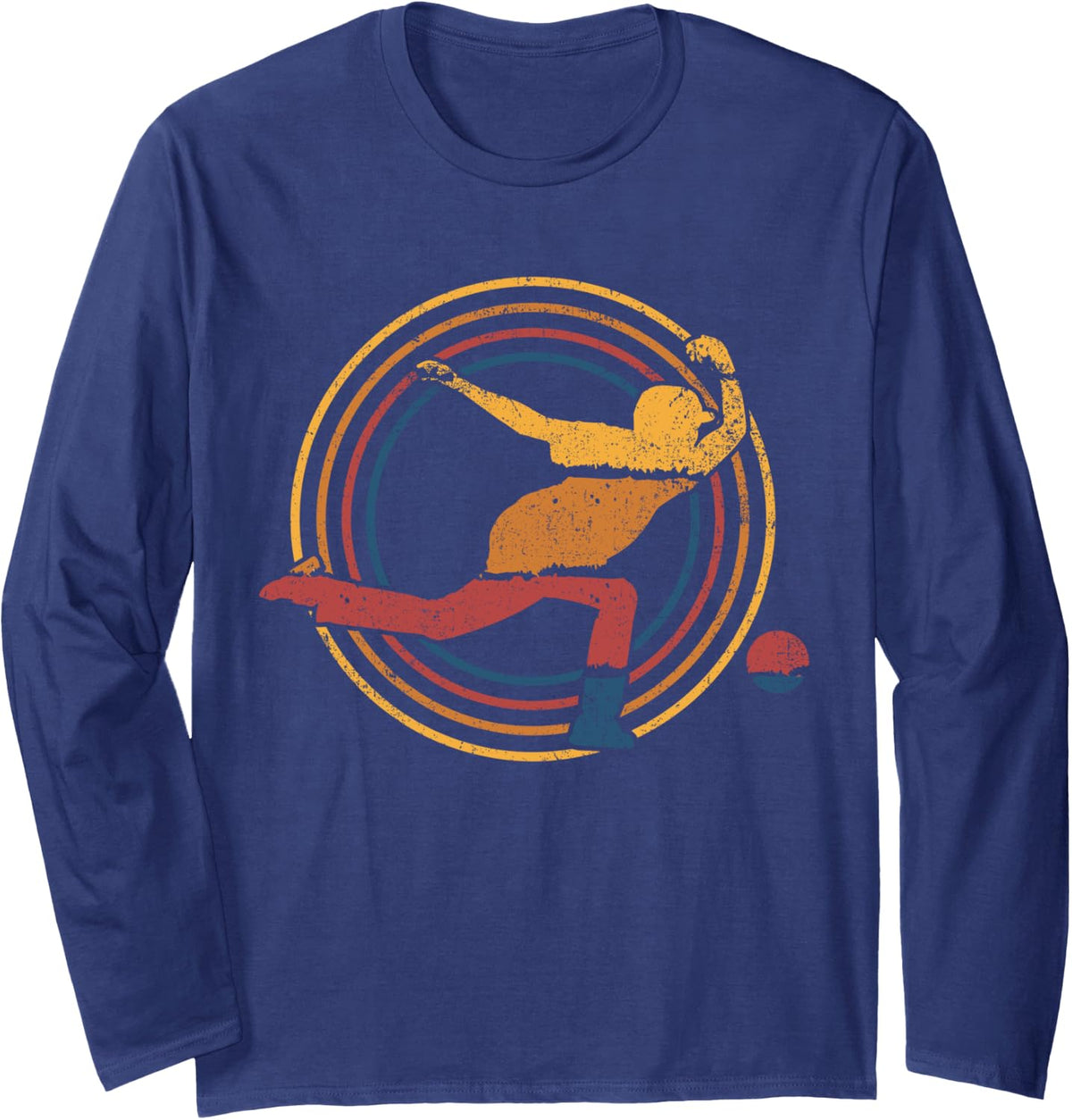 Bowling Bowler Long Sleeve T-Shirt - Adult Unisex Navy Blue