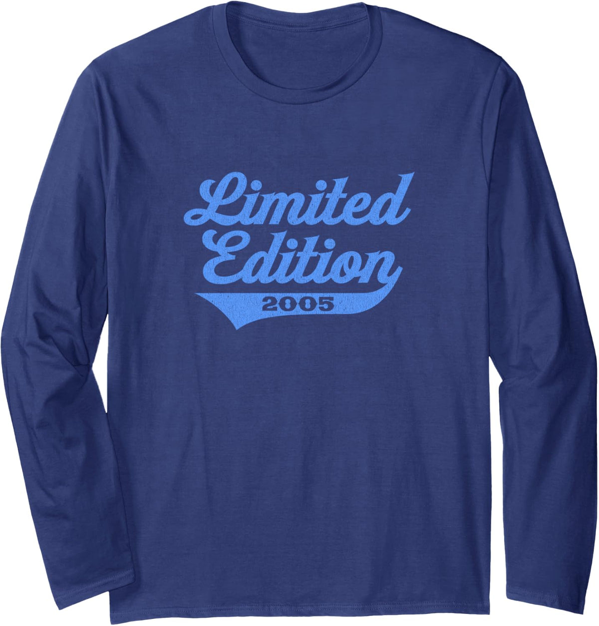 21 Year Old Limited 21st Birthday Long Sleeve T-Shirt - Adult Unisex Navy Blue