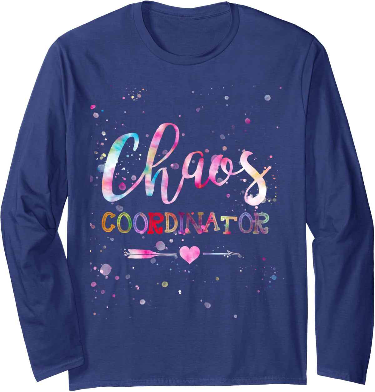 Chaos Coordinator Tie Dye Long Sleeve T-Shirt - Adult Unisex Navy Blue