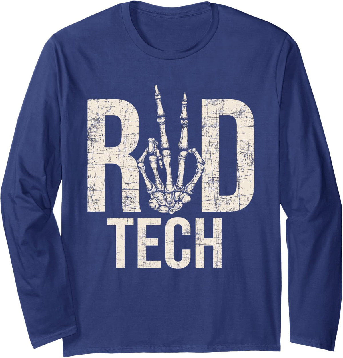 Rad Tech - Radiographer Radiology Student Xray Technician Long Sleeve T-Shirt - Adult Unisex Navy Blue