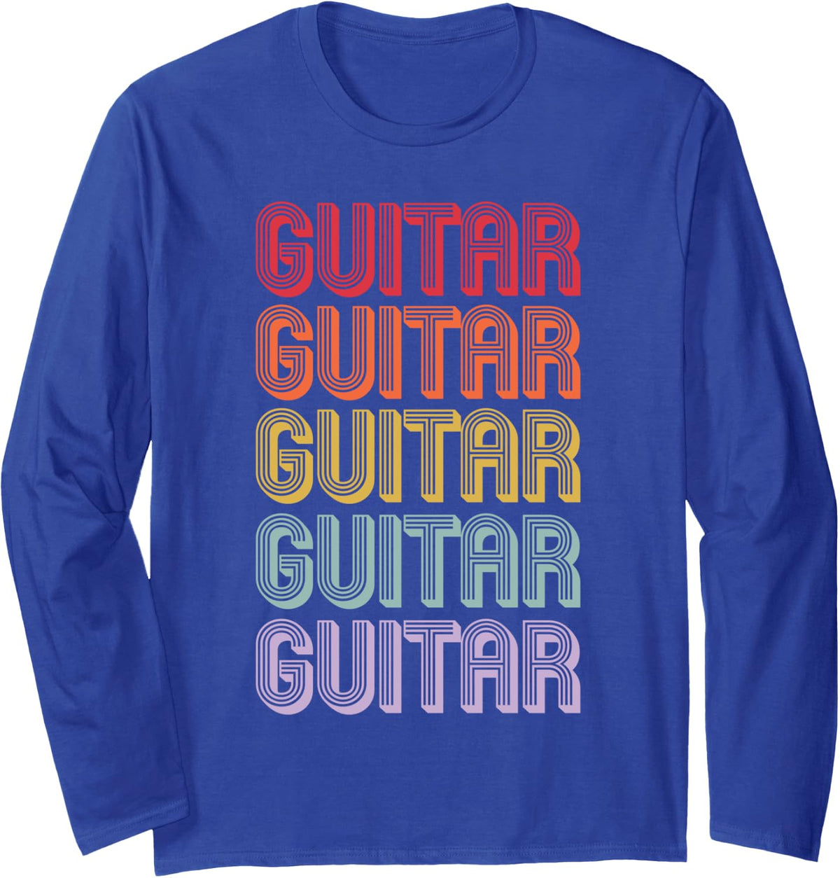 Guitar Long Sleeve T-Shirt - Adult Unisex Royal Blue