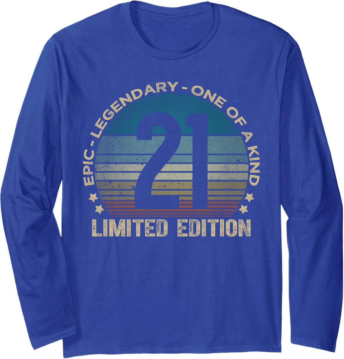 21 Year Old Gifts Limited Edition Vintage 21st Birthday Long Sleeve T-Shirt - Adult Unisex Royal Blue